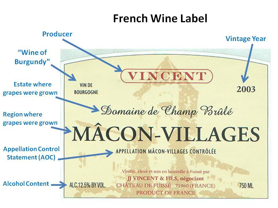 French wine label